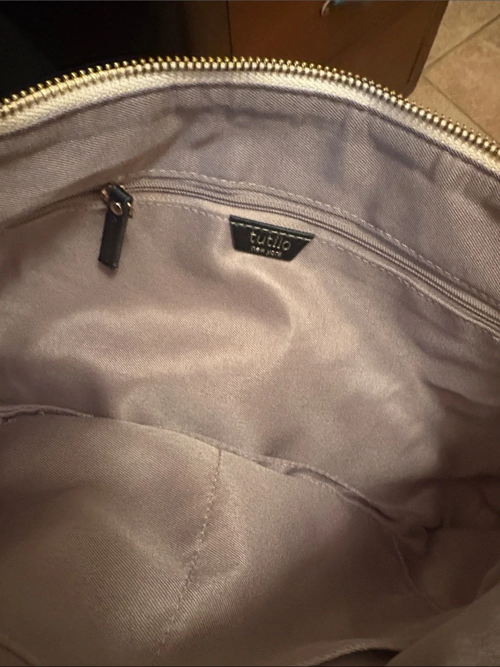 tutilo Quilted Metallic Champagne belt bag NWT